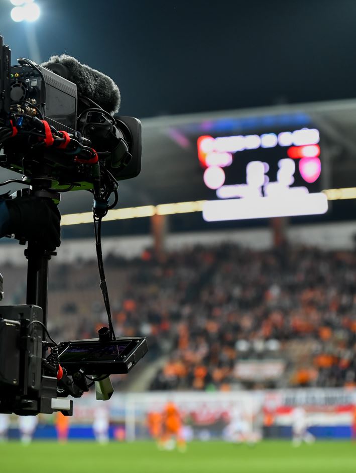 Grabación de un partido de fútbol